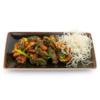 Spicy crispy zucchini in plum sauce with chili